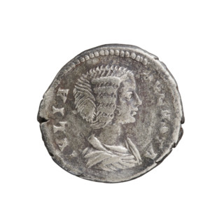 Denarius of Julia Domna (ca. 160–217; Roman Empress 193–211), Roman Empire, 198–209. Obverse: IVLIA