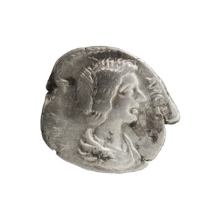 Denarius of Julia Domna (ca. 160–217), Roman Empire, 198–209. Obverse: IVLIA AVGVSTA — bust of