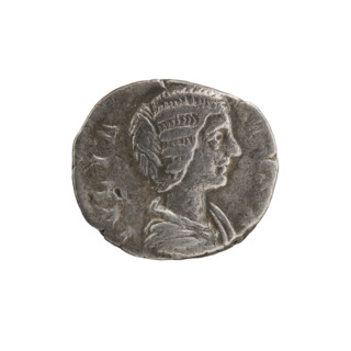 Denarius of Julia Domna (ca. 160–217; Roman empress 193–211), Roman Empire. Obverse: IVLIA AVGVSTA