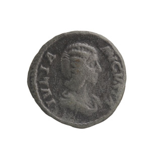 Denarius, Julia Domna (ca. 160–217; Roman empress 193–211). Obverse: IVLIA AVGVSTA — bust of Julia