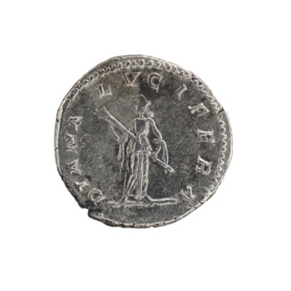 Denarius of Caracalla (188–217; Roman emperor 198–217) featuring Julia Domna (ca. 160–217; Roman