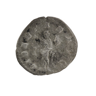 Denarius, Elagabalus (reigned 218–222). Obverse: IMPANTONINVSPIVSAVG — Bust of Elagabalus in laurel