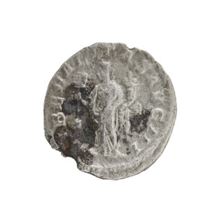 Denarius of Elagabalus (reigned 218–222), Roman Empire, 220–222. Obverse: Bust of Elagabalus facing