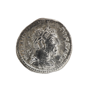 Denarius, Elagabalus (reigned 218–222 CE), Roman Empire, c. 220–222. Obverse: Bust of Elagabalus