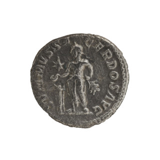Denarius of Elagabalus (reigned 218–222). Obverse: IMP ANTONINVS PIVS AVG — bust of Elagabalus with
