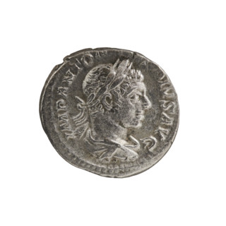 Denarius, Elagabalus (reigned 218–222), Roman Empire, 220–222. Obverse: IMP ANTO PIVS AVG — Bust of