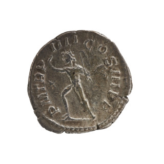 Denarius, Elagabalus (reigned 218–222). Obverse: IMP ANTONINVS PIVS AVG — Bust of Elagabalus with