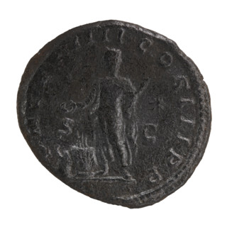 Elagabalus (204–222; Roman emperor 218–222). Obverse: IMPCAESMAVRANTONINVSPIVSAVG — Bust of