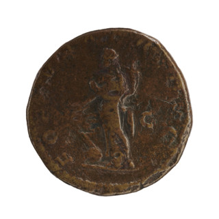 Sestertius of Elagabalus (reigned 218–222). Obverse: IMP CAES M AVR ANTONINVS — Bust of Elagabalus