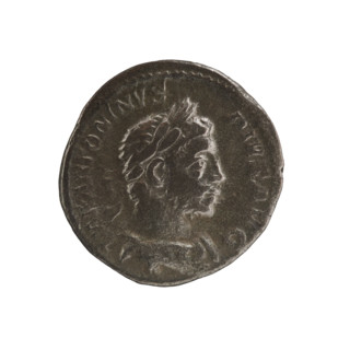 Denarius of Elagabalus (Emperor 218–222), Roman Empire, 222. Obverse: Bust of Elagabalus with