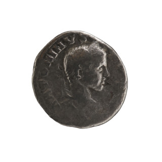 Denarius of Elagabalus (reigned 218–222). Obverse: ANTONINVS, bust of Elagabalus wearing a laurel