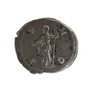 Denarius of Elagabalus (reigned 218–222), 218–223. Obverse: Draped bust of Julia Maesa facing