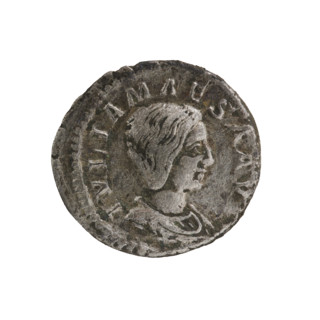 Denarius, Julia Maesa (ca. 160–224; Augusta 218–224), Roman Empire. Obverse: Draped bust of Julia