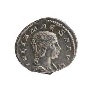 Denarius, Julia Maesa (ca. 160–224; Augusta 218–224). Obverse: Draped bust of Julia Maesa facing