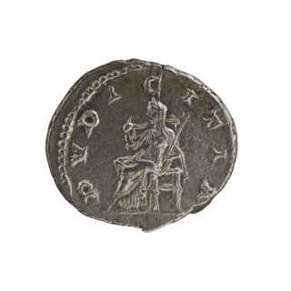 Denarius, Julia Maesa (ca. 160–224; Augusta 218–224). Obverse: Draped bust of Julia Maesa facing