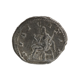 Denarius, Elagabalus (reigned 218–222). Obverse: IVLIAMAESAAVG — draped bust of Julia Maesa facing