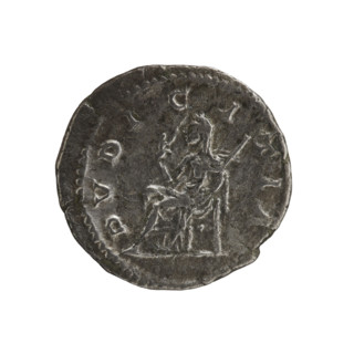 Denarius, Elagabalus (204–222; Roman emperor 218–222). Obv.: IVLIAMAESAAVG — Draped bust of Julia