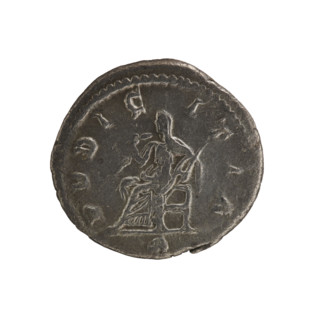 Denarius, Elagabalus (reigned 218–222). Obverse: IVLIAMAESAAVG — draped bust of Julia Maesa facing