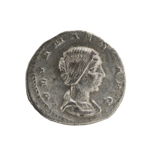 Denarius, Julia Maesa (ca. 160–224; Augusta 218–224). Obverse: Draped bust of Julia Maesa facing
