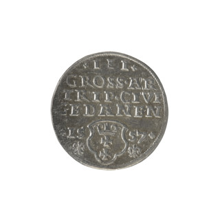 Gdansk trojak, Sigismund II Augustus (King of Poland, 1544–1572), Jagiellonian dynasty. Silver coin