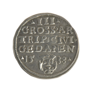 Gdansk trojak, Sigismund I the Old (King of Poland; 1506–1548), male busts, Gdansk (Pomeranian