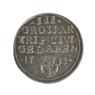 Gdansk trojak, Sigismund I the Old (King of Poland; 1506–1548), male busts, royal bust; Obv.: