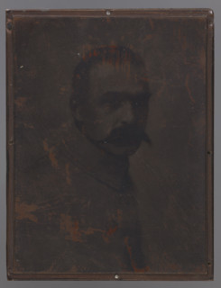 Portrait of Józef Pilsudski (1867–1935), 1924, graphic plate; height 12.8 cm, width 9.7 cm,
