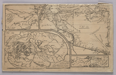 Graphic matrix with maps marked with numbers 32, 33, 33b and 33c made for the Atlas to J. Lelewel