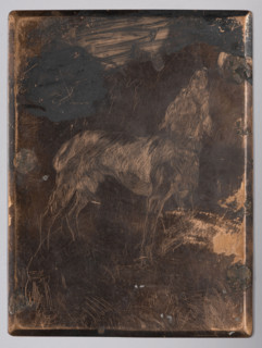 Barking dog; Lopienski, Ignacy (1865–1941), graphic artist; dogs; genre scenes; ca. 1930; graphic