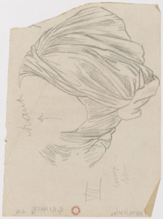 Sketch of garments (female figure VII), drawing for Zwierciadlo Venery; draughtsman: Feliks