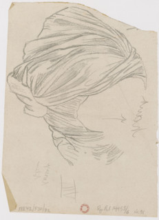 Sketch of garments (female figure VII), drawing for Zwierciadlo Venery; draughtsman: Feliks
