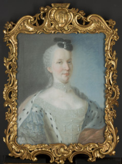 Portrait of a Lady in a Blue Dress with a Muff; Léon-Pascal Glain (ca. 1715–ca. 1775); pastel on
