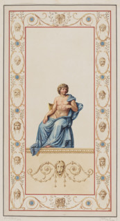 Vestigia delle Terme di Tito. Philosopher. Quadro from the wall decoration in room 15. Carlone,