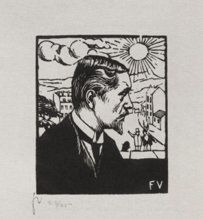 Self-portrait against the background of a Lausanne landscape, Félix Vallotton (1865–1925). Graphic