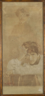 Double Self-Portrait, Leon Kaufmann (Kamir; 1872–1933). 1900. Drawing, pastel; 105 × 47.5 cm.
