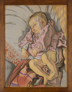 Sleeping Child on a Pillow, Wyspianski, Stanislaw (1869-1907), painter; portrait of a child; dream