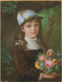Portrait of a Girl with a Basket of Flowers (Portrait of Maria's Daughter?), Pinko, Hipolit