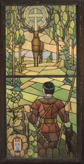 St. Hubert, stained glass design, Jan Feliks Bogucki (1886–1955), painter; Saint Hubert (ca.