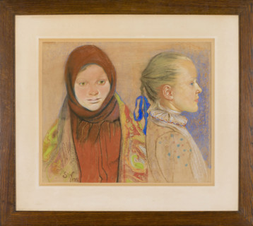 Portrait of two girls, Wyspianski, Stanislaw (1869-1907), painter, portraits of children,