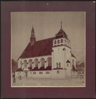 Grodzisk. Parish Church of St. Anne. Reconstruction project not realized. General view.