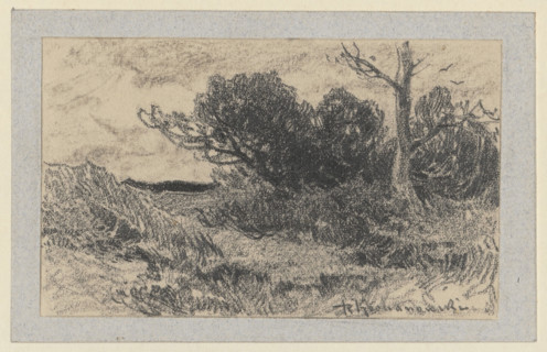 Landscape study; artist: Roman Kazimierz Kochanowski (1857–1945); subjects: trees, bushes,