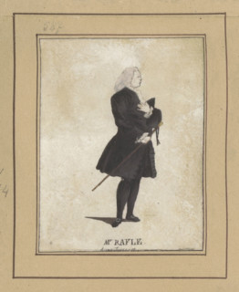 The actor in the role of Monsieur Rafle in the play Turcaret, or The Financier; drawing by