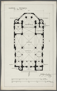 Psary. Church. Bottom plan; Wojciechowski, Jaroslaw (1874–1942); churches; Psary (Greater Poland