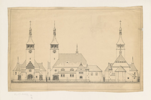 Brzeznica. Church. Front elevation, side elevation, rear elevation. Wojciechowski, Jaroslaw
