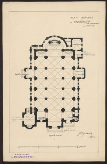 Grodzisk. Parish Church of St. Anne. Reconstruction project never realized. Bottom plan.
