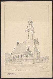 Grodzisk. Parish Church of St. Anne. Reconstruction project not realized. General view.