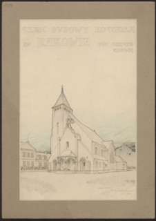 Czestochowa. Church in Raków. Unrealized project. General view. Wojciechowski, Jaroslaw (1874–1942)