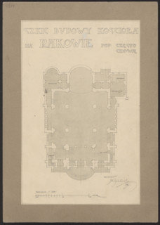 Czestochowa. Church in Raków. Unrealized project. Bottom plan. Wojciechowski, Jaroslaw (1874–1942).