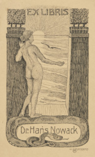 Woldemar Leiteritz (1878–1915), graphic artist. Bookplate (Ex Libris) for Dr. Hans Nowack.