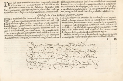 Description and writing example of four Dutch general hands, Section of the Dutch Common Letters,